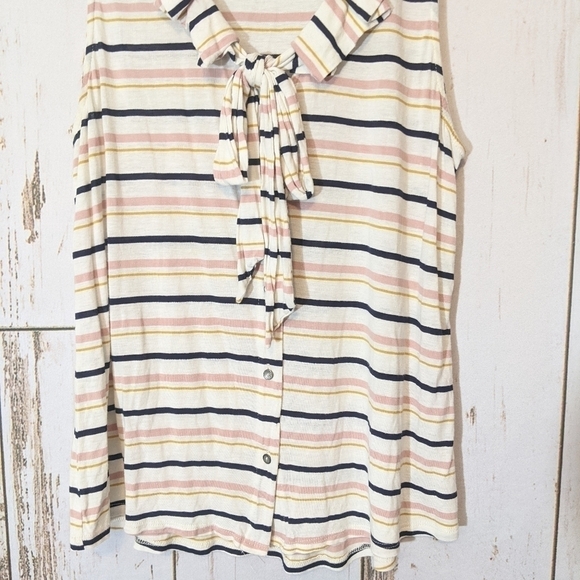 Dolan Left Coast top anthropology multicolored striped sleeveless tie bl… - Picture 4 of 8
